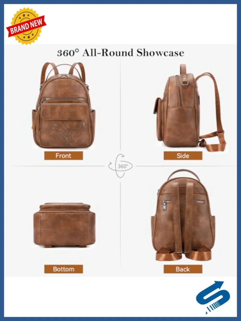 Womens Mini Backpack Purse PU Leather Daypack with Multi Pockets